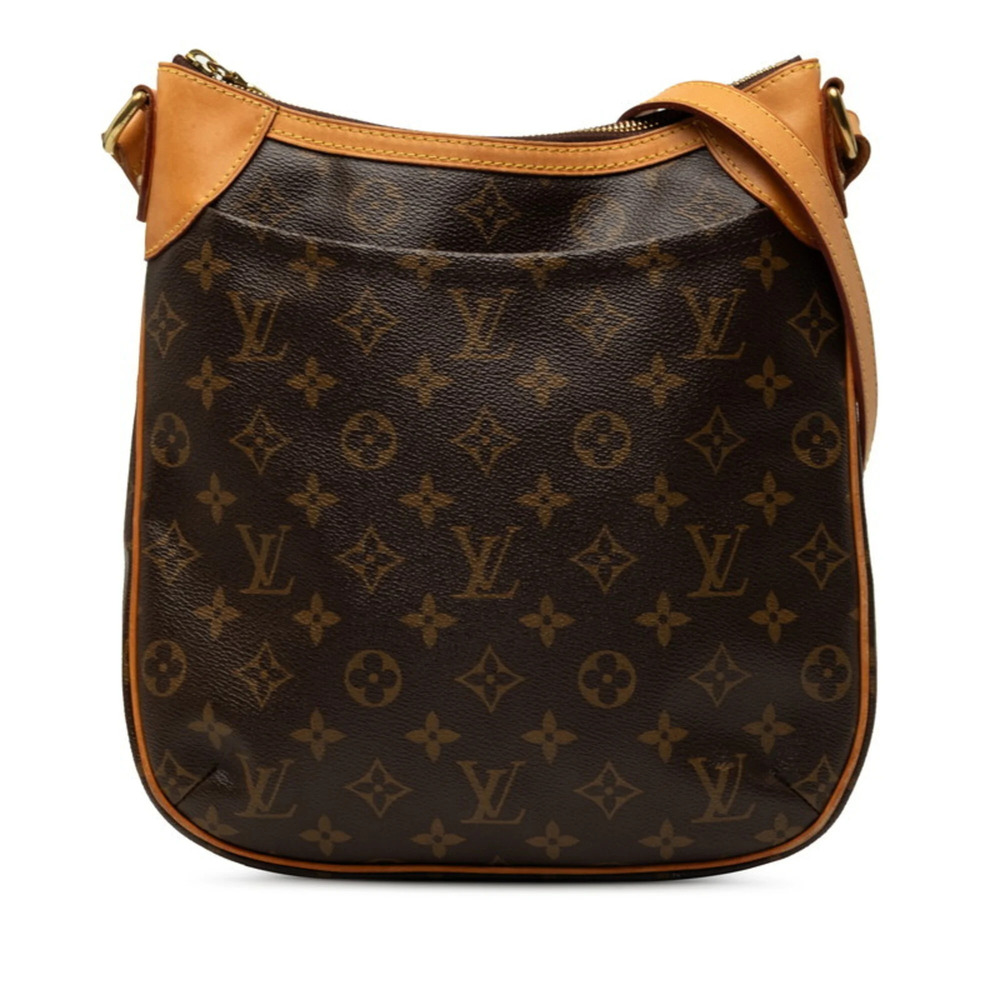 Louis Vuitton Monogram Odeon PM Crossbody Shoulder Bag M56390 Brown Leather W...